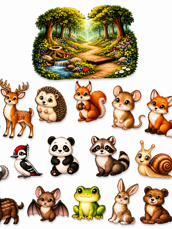 Animaux de la fôret (aimants éducatifs)